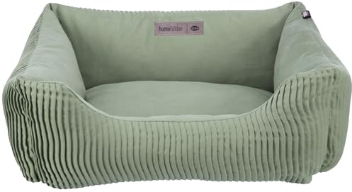 TRIXIE Marley hundbädd 100 x 70 cm i salvia – rektangulär hundkorg för stora hundar – mysig hundkorg kanvas bomullsöverdrag – mjuk och tvättbar – 37692