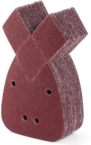 SATC Mouse Sander Pads 30-Piece 80 Grit Mouse Sanding Pads 4 Holes Detail Sander Pads Hook and Loop Mouse Palm Sanding Paper Sandpaper for Mouse Sander