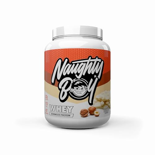 Naughty Boy Advanced 100% Whey Muscle Building & Recovery Protein Powder with Optimum Taste & Mixability for All Adults and Diets. (White Chocolate Hazelnut, 2010 g)