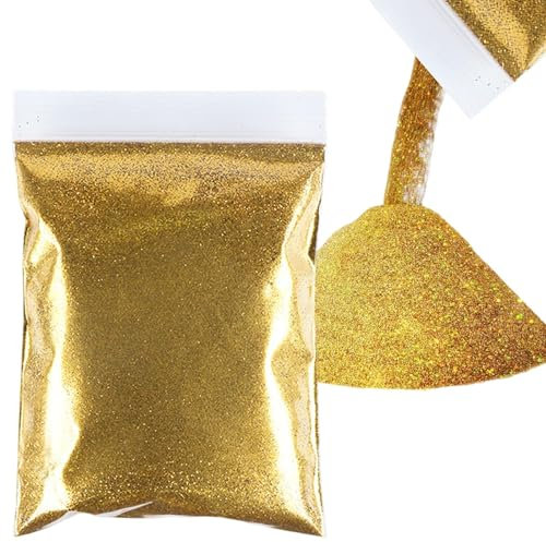 50g Glitzer Gold, Glitzer Basteln, Glitzer Zum Basteln Glitter Glitzer Make up Set Pulver Glitzer Zum Dekorieren, Für Schleim Slime Kunst Handwerk Basteln Nagelkunst Musik Festival Masquerade