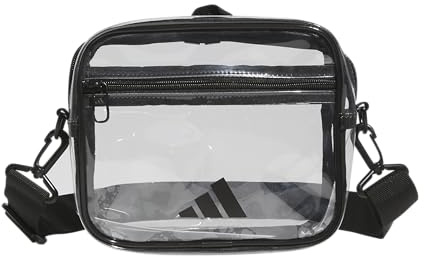 adidas Clear Stadium Bag – Small Transparent Crossbody, 4L, Clear/Black, OSFA