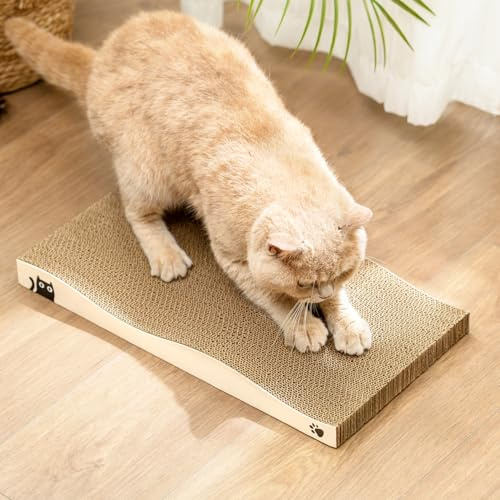Conlun - Kattklösebräda - Omvändbar klösmatta med premiumtextur, extra hållbar klöskartong för katter, dubbelsidig & återvinningsbar, Double-Sided Usability, Recyclable, Catnip inklusive kattmynta