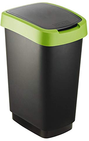 Rotho Salsa Mülleimer 50l mit Deckel, Kunststoff (PP) BPA-frei, grün, 50l (40.1 x 29.8 x 60.2 cm)