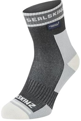 SEALSKINZ Holverstone - Calzini da corsa leggeri impermeabili alla caviglia, taglia L, colore: Nero