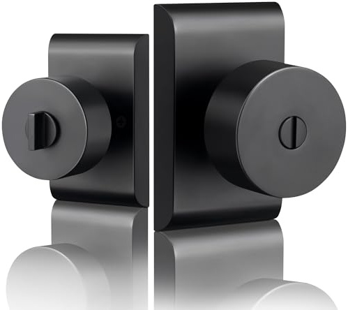 Moquin Door Knobs Interior, Zinc-Alloy Heavy Duty Privacy Modern Design Keyless Doorknob for Bedroom Bathroom, Matte Black