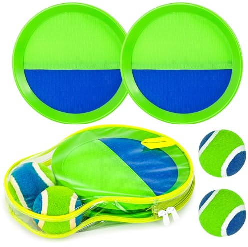 Sticky Toss and Catch Ball Game Set - Kids & Toddlers Outdoor Indoor Activity Toys for Boys Girls 3 4 5 6 7 8-12 Year Old - Great Games for Beach Pool Yard - Birthday Gifts Easter Basket Stuffers
