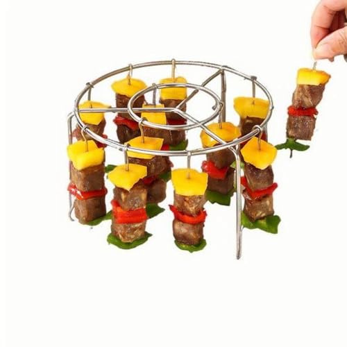 Airfryer rack, parrilla de acero inoxidable 304, freidora de aire caliente, parrilla para barbacoa, pincho redondo colgante y vertical, perfecto para pollo, carne de res y verduras, accesorios para