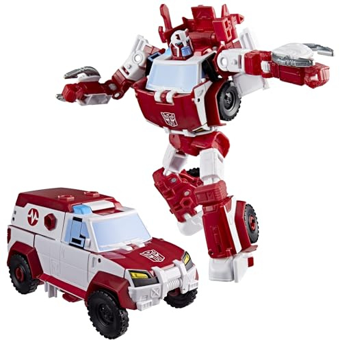 Transformers Age of the Primes Autobot Ratchet, omvandlingsbar Deluxe Class-actionfigur på 14,5 cm, robotleksaker för barn från 8 år