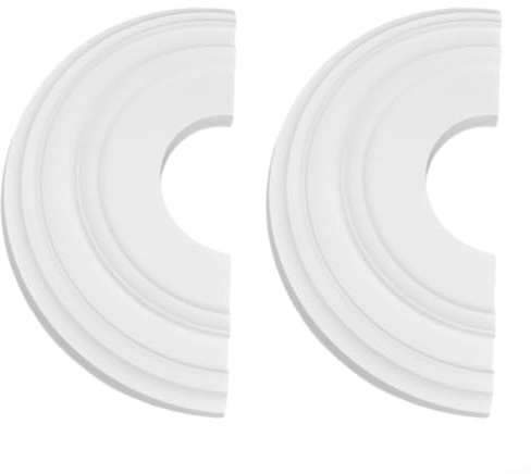 Dolvitrny Medaglione rotondo da soffitto da 30,5 cm per ventilatore a soffitto e lampadari, piastra di copertura decorativa in PU modellata divisa, copertura bianca impermeabile per rosone da soffitto