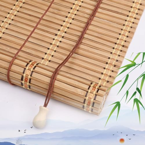 Bamboo Blinds Roll Up Shades, Walnut, 120W x 140H cm/47x55in | Privacy Screen, Outdoor Patios, Roman Window Shades, For Home