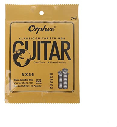 Cuerdas para guitarra de concierto de nailon y alambre chapado en plata, tensión NX-35/36 cuerdas para guitarra acústica