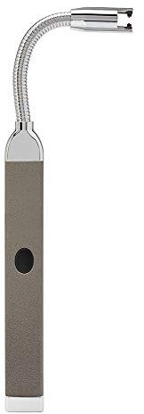 Zippo Wiederaufladbarer Kerzenanzünder - Stabfeuerzeug mit Flexiblem Hals - Elektrische Lichtbogenflamme - Gray Chrome Pebble - mit Ladekabel - Made in USA