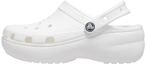 Crocs Women's Classic Platform Clog, White, 5