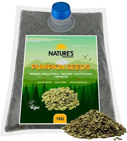 Pumpkin Seeds (1kg) | No.1 Top Grade | Delicious | Raw | High in Fibre | High in Protein Superfood Nature's Horizon®