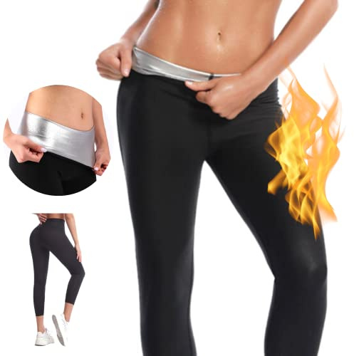 Nano Hertz bastudräkter shorts bastu sportbyxor byxor bantning löparbyxor varma termo sweattbyxor byxor byxor svett svettning joggingbyxor kvinnor kvinnor kvinnor, svart, S