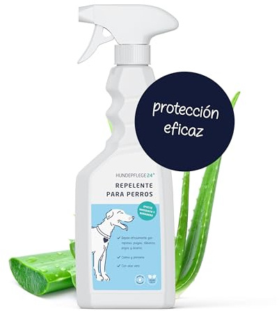 Hundepflege24 Spray Antiparasitario Perros y Gatos - Protección Duradera y Altamente Eficaz contra Insectos, Pulgas, Garrapatas, Ácaros, Mosquitos, Moscas y Piojos 500ml
