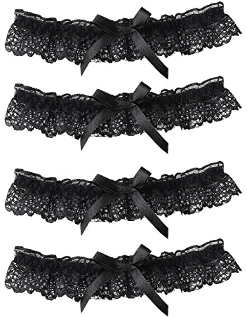 Mikiuly Liga de Novia, Liga Nupcial Elástica, Ligueros de Encaje para Novia, Garter Boda- Novias Accesorios- Regalo Dama de Honor, Bachelor Party
