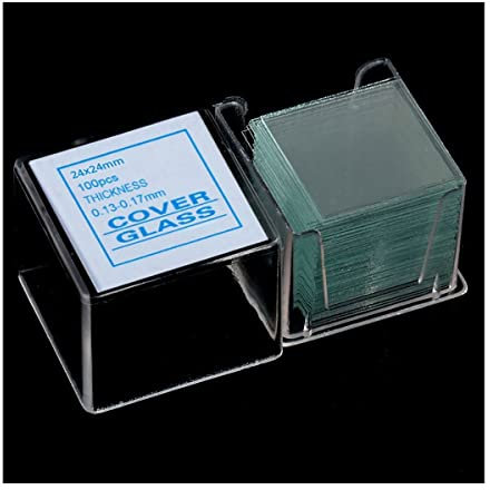 Mikroskop-Objektträger 10 Boxen 24 x 24 mm Mikroskop-Objektträger Deckgläser leere Objektträger Mikroskop-Zubehör 0,13-0,17 mm 1000 Stück