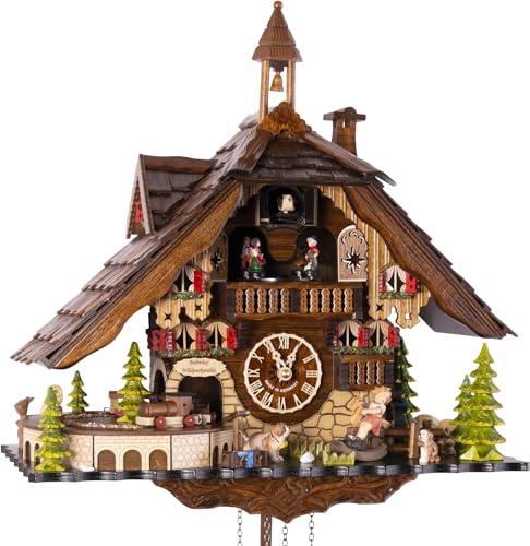 Cuckoo Palace Cuckoo Clock Deer Park Mill Station Chalet-Style 33cm Quartz-Movement