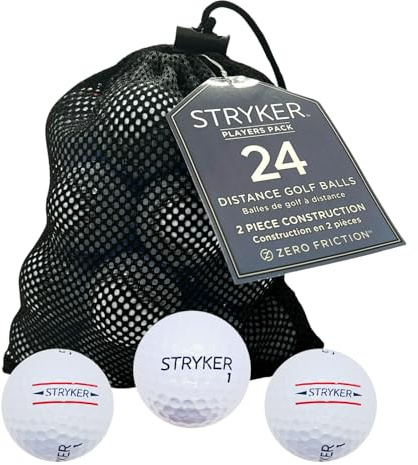 Zero Friction Stryker Golf Balls, 24 Pack
