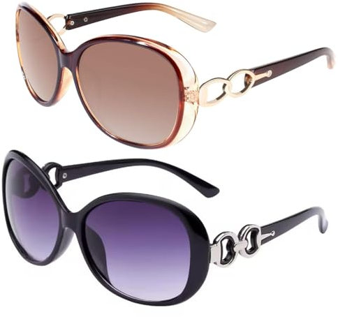 YIWONFU Occhiali da Sole Donna Polarizzati 2 Pezzi, Sunglasses Donna Moda Anti-UV Occhiali da Sole Vintage