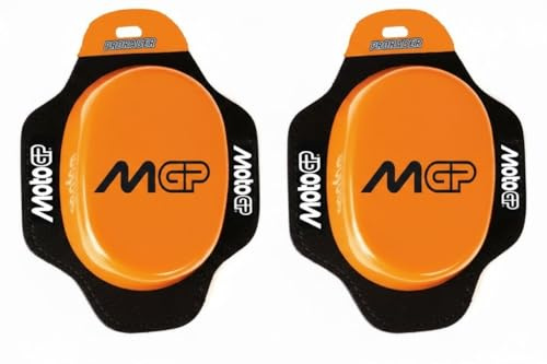 Deslizadera de Rodilla para motoristas, Rodillera deslizantes Carretera Circuito competicion Sliders con Logo MotoGP (Naranja)