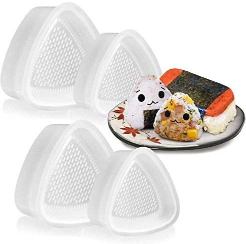 YEAPEAK Onigiri Formen, 4 Stück Onigiri Form, Sushi Form, Dreieck-Sushi-Formen Für Diy-Sushi-Reisbällchen, Dreieck Sushi Formen Für Diy, Geeignet Für Reis Former Bento Dekorieren Diy Werkzeug.