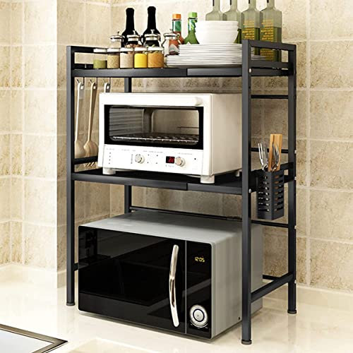 Ausziehbarer Ständer für Mikrowelle, erweiterbares 3-stufiges Mikrowellenregal, Mikrowellenregal, Küchenregal, Küchenarbeitsplatte (40 / 64 x 36,5 x 78 cm)