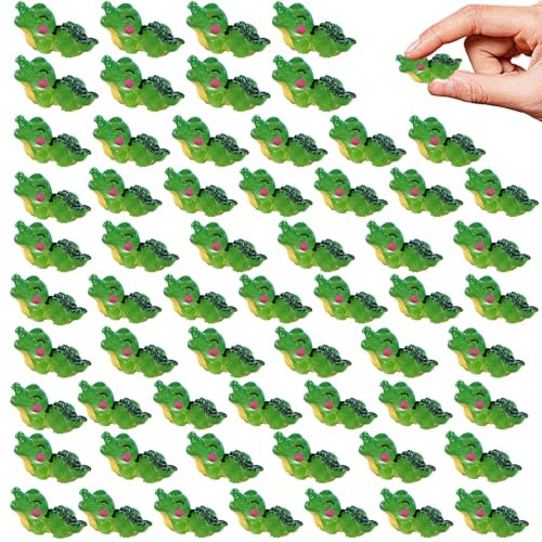 DAGLLGEW Mini Resin Animaux 60pcs éTanche Mini Crocodile Statue 1,2x0,7 Pouce Alligator Pouet Alligator Cute Mini Mini Animals Figures for Fairy Garden Home Bourse