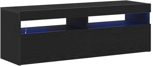 vidaXL Mobile TV 120 x 35 x 40 cm Rovere Nero Legno ingegnerizzato | Abbastanza posto per i tuoi gadget elettronici, Dà un tocco moderno al tuo ambiente,