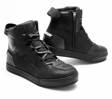REBELHORN unisex - vuxen Vandal Ii Bootsmotorcykel stövlar | Perforerat läder | fotled, tår och hälskydd | lång dragkedja | förstärkt sula | storlekar upp till 48