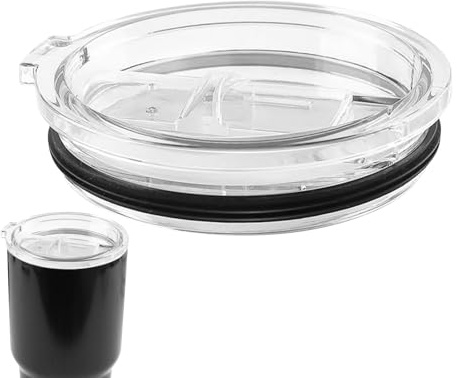 TUMBLER LIDS - CLEAR COFFEE LID, SCRAW SPARCHIO | Portable 20oz Tumbler Lid, Cup Replacement Top, Reusable Drinking Cover for Ice Drinks Away