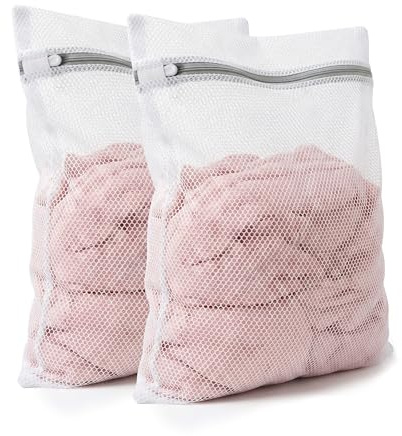 Gifray 2 Pack Mesh Laundry Bags for Washing Machine, 2 Large (60x50cm) Wash Bags for Delicates, Jumpers, Cardigans, Dresses, Jackets, Coats