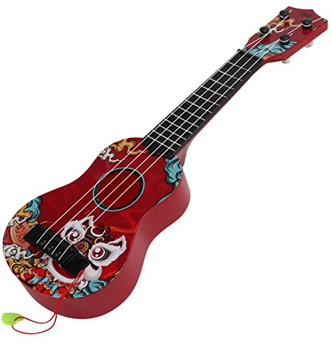 XUXHOU Ukulele Giocattolo per Bambini Ukulele a 4 Corde a 4 Corde Strumento Musicale a Quattro con in Vero Nylon Plastica ABS per Bambini di 3 Anni Plus (rosso)