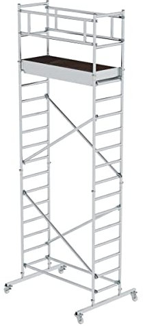 Günzburger Steigtechnik MUNK 166420 Aluminium Gerüst fahrbar Arbeitshöhe (max.): 6.2m Silber 100kg
