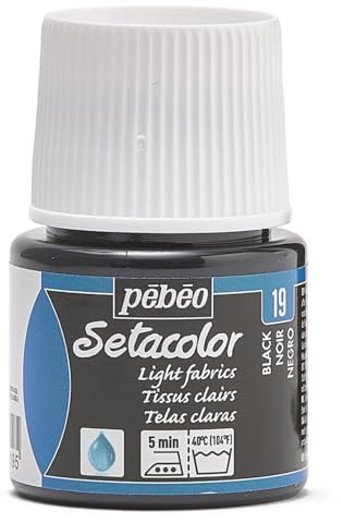 Pebeo Setacolor Textilfarbe,, 45 ml, schwarz, Schwarz