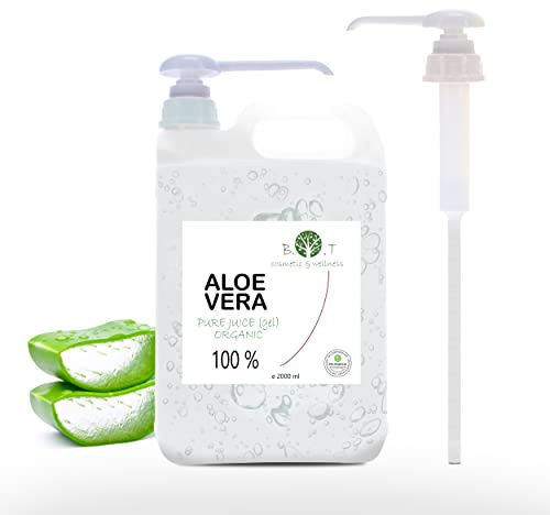 BIO Fresh Aloe Vera, Líquido, Concentrado. Jugo concentrado directamente de la planta. 100% Natural y Puro. Prensado en frío. Orgánico – 2000 ml 2 L