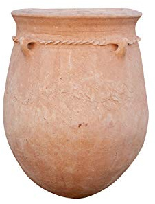 BISCOTTINI Handgjord Terrakotta Vase 60x60x80 cm - Utomhus Och Inomhus Rund Kruka - Stora Dekorativa Vaser - Utomhus Blomkrukor - Planteringslåda Terrakotta - Blomlåda Balkong - Amfora
