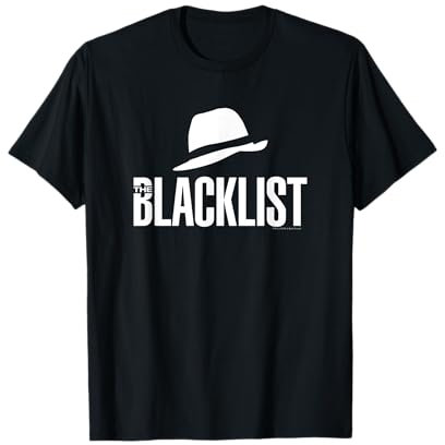NBC Herren T-Shirt Blacklist Man Icon, Schwarz, S, Kurzarm, Klassische Passform, Pull-On, Crew-Ausschnitt, Standardlänge, Novelty Classic Short Sleeve, Alle Jahreszeiten, 1 Count