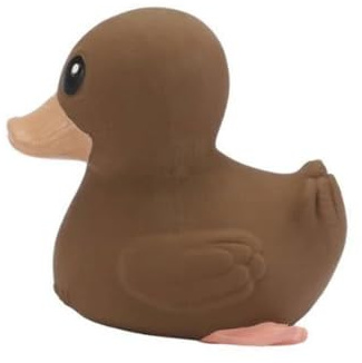 HEVEA Kawan Mini Rubber Duck - 100% Natural Rubber Baby Bath Toy - Eco Friendly, Perfect for Playing, Teething, and Bathing - Mold Free Bath Toys - Choco Latte