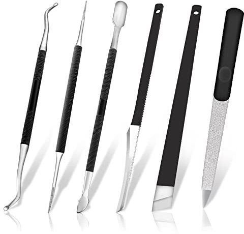 Eingewachsene Zehennägel Set 6 Stk, Professionelle Pediküre Messer Kits Nagelpflege Eingewachsene Fußnägel Datei & Lifter Kit, Edelstahl Maniküre Nagelfeile Pediküre Fußpflege Werkzeuge für Hand Füße