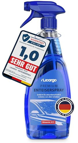 LICARGO Enteiserspray Auto (750ml) - entfernt Eis sekundenschnell & mühelos - Scheibenenteiser Spray Auto bis -70°C - effektiver Scheiben Enteiser, Eisspray für Autoscheiben Entfroster