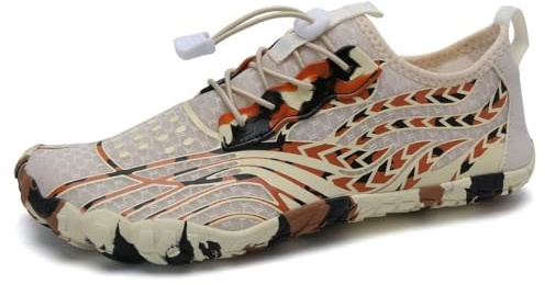 WateLves Water Shoes Men Women Barefoot Quick-Dry Aqua Sock Outdoor Athletic Sport Shoes Kayaking Boating Hiking Surfing(Brown,37)