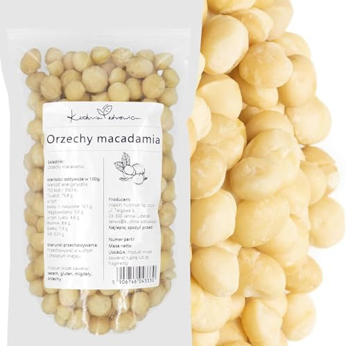 Noci Di Macadamia Intere Naturali 500g - Ricche Di Grassi Buoni E Fibre, Ideali Per Snack Sani, Ricette Low Carb, Pasticceria E Mix Croccanti – KUCHNIA ZDROWIA