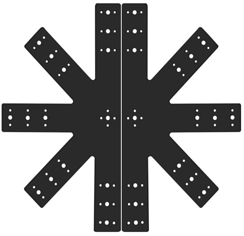 Andorm 2 pcs 24x13.5 Gable Plate Pergola Truss Roof Plate Connector Heavy Duty 12 Pitch Powder Coated Black