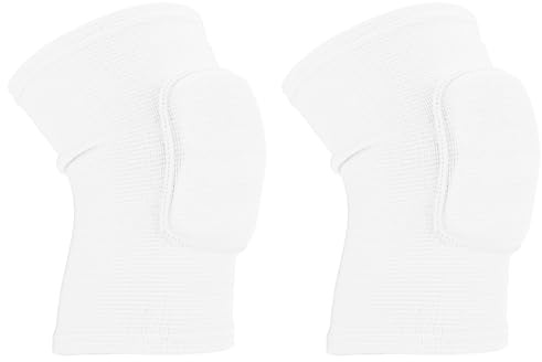 PATIKIL Rodilleras Protectoras Tamaño S 2 Piezas Rodilleras de Espuma para Voleibol Rodilleras de Esquí Transpirables Rodilleras de Danza Fútbol Baloncesto Entrenamiento Blanco