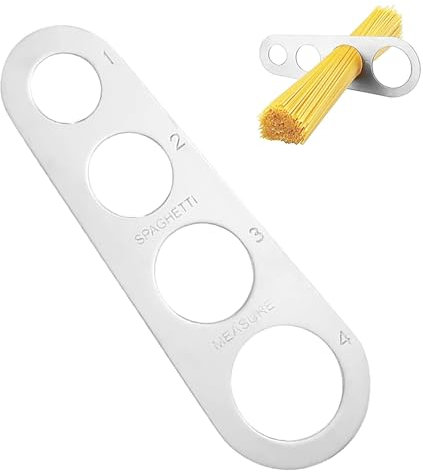 Doseur de spaghetti à 4 trous en acier inoxydable, règle de mesure de spaghetti, mesure de nouilles en acier inoxydable, outil de mesure de pâtes, outil de contrôle des portions de spaghetti