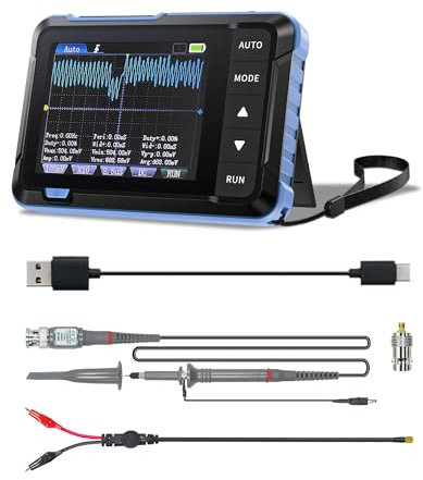 Oscilloscope Signal Generator DSO153, Portable 2 in 1 Automotive Digital Oscilloscope, 5MS/s High Sample Rate, 1M Bandwidth, Handheld Oscilloscopes with 0-10KHz Frequency, 14 Signal Waveforms