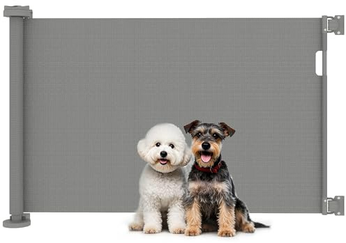 PawHut Rejilla de protección para escaleras, Extensible, 0-136 cm, 87 cm de Alto, para escaleras, para Mascotas, para escaleras, Puertas Interiores y Exteriores