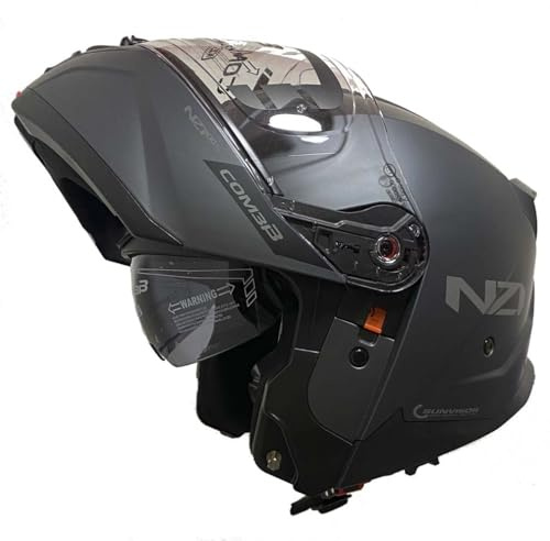 NZI Combi 3 Duo Antracita Mate - Casco de Moto Modular Abatible con Visor Solar - Unisex Hombre y Mujer - Homologado P/J ECE 22.06 (L)